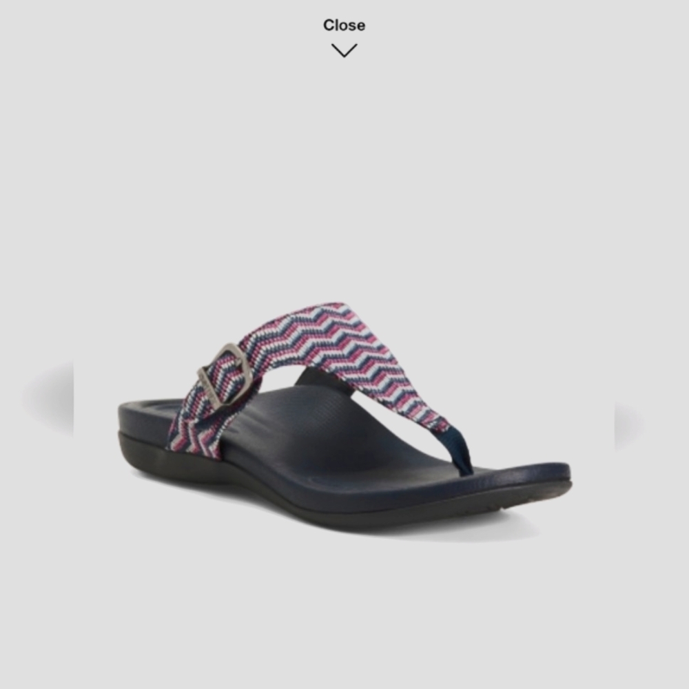 AETREX rita SANDALS navy FLIP FLOPS comfort footbed BRAND NEW water friendly